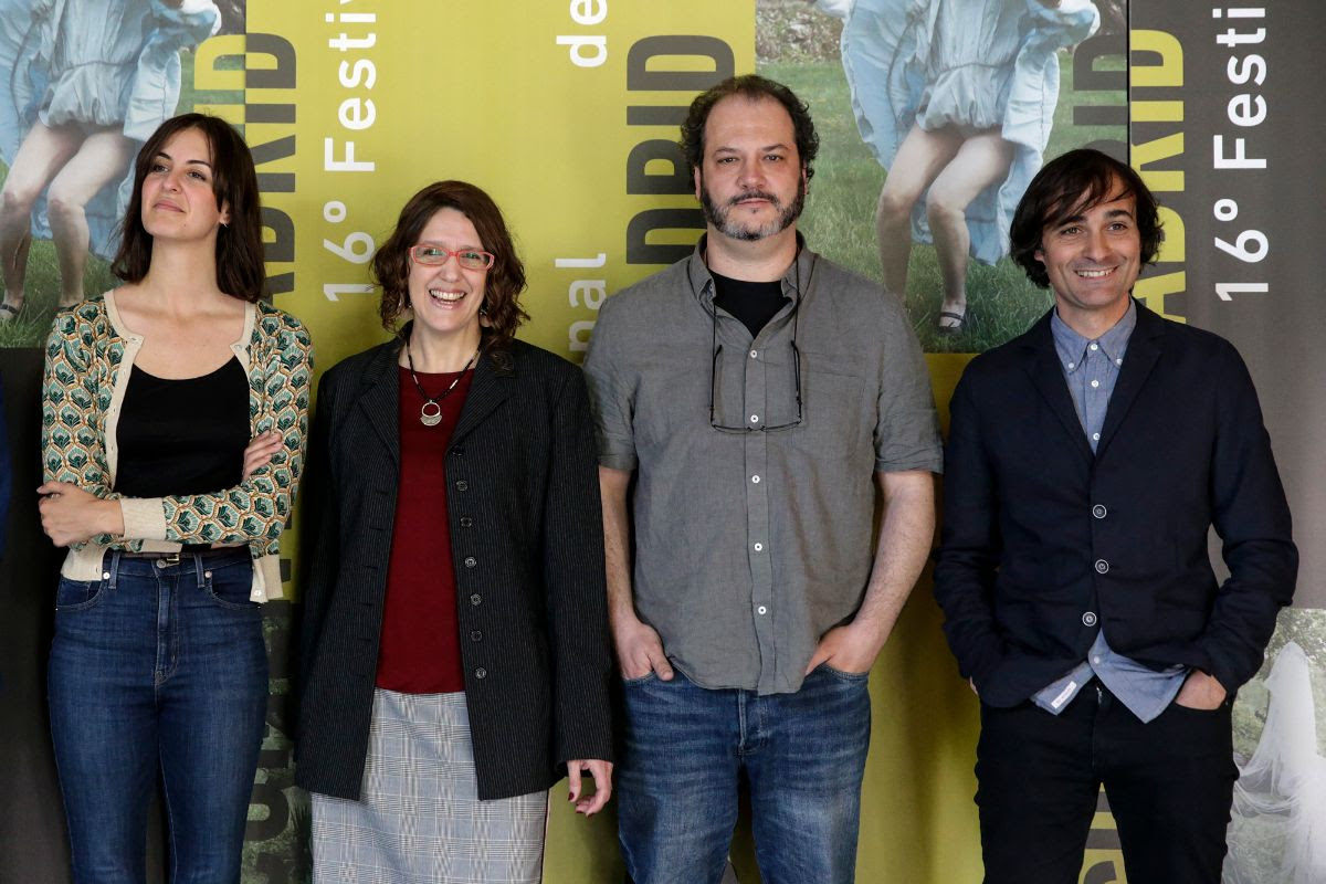 Rita Maestre (Ayy de Madrid), Andrea Guzmán (Directora de DocumentaMadrid), David Varela (Director de DocumentaMadrid) y Gonzalo de Pedro (Cineteca)