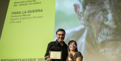 Francisco Marise y Sandra Ruesga en la clausura de #Documenta2019 © DocumentaMadrid / Andrea Comas